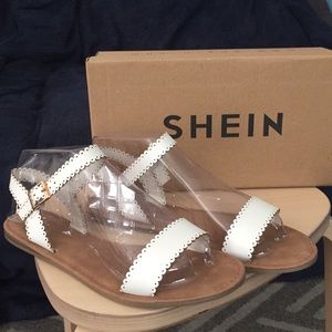 Shein Simple White Strap Sandals